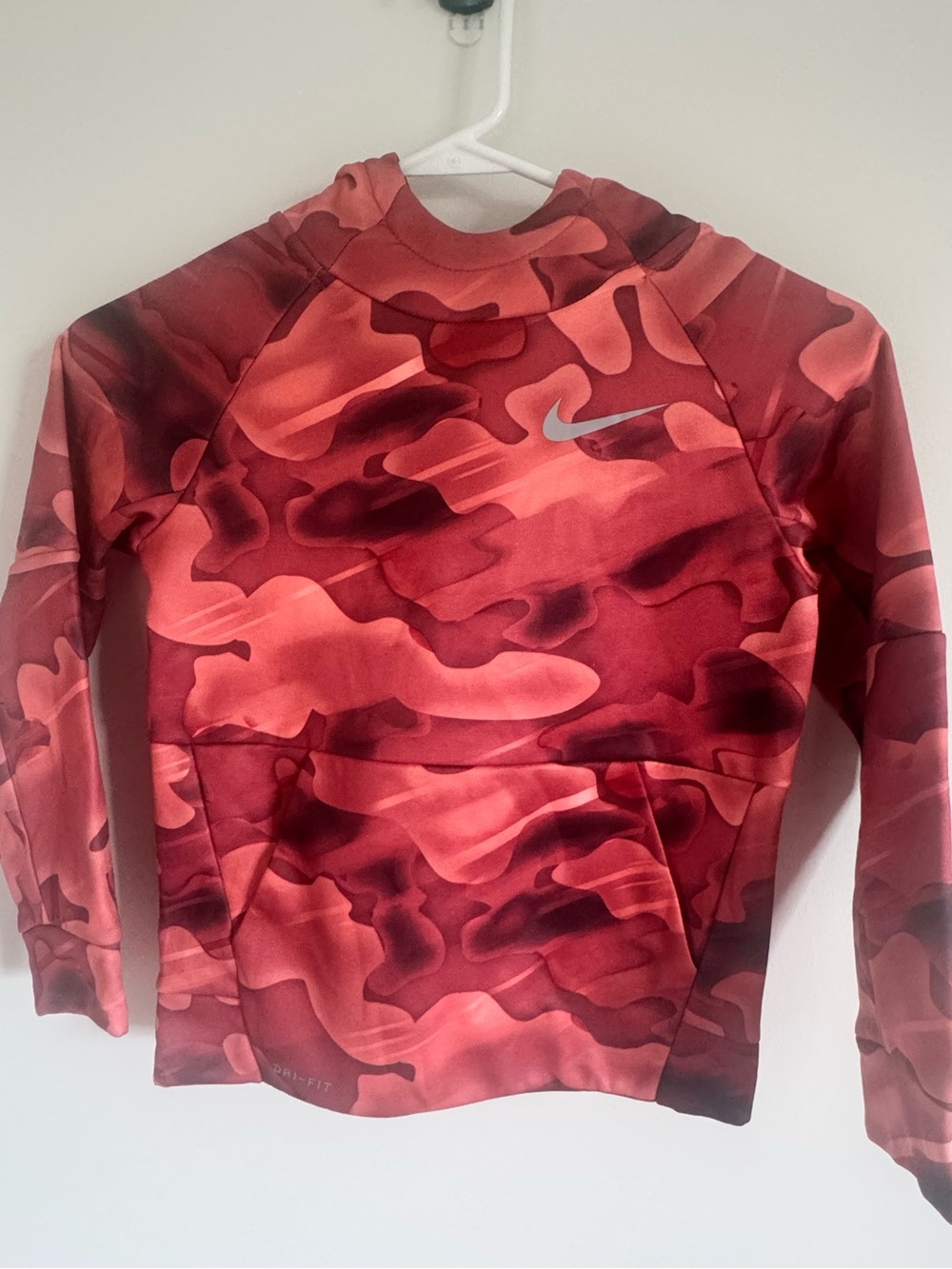 Nike Kids Orange Camouflage Dri-FIT Pullover Hoodie
